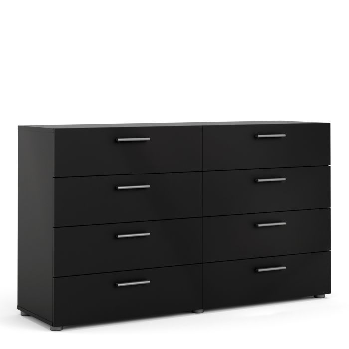 Pepe Wide Chest of 8 Drawers (4+4) in Black - UK