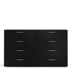 Pepe Wide Chest of 8 Drawers (4+4) in Black - UK - Furniture One Shop