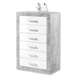 Pietra Chest Of 6 Drawers In Grey And White Gloss