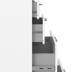 Prima Bookcase 1 Shelf With 2 Drawers + 2 File Drawers In White - UK - Furniture One Shop