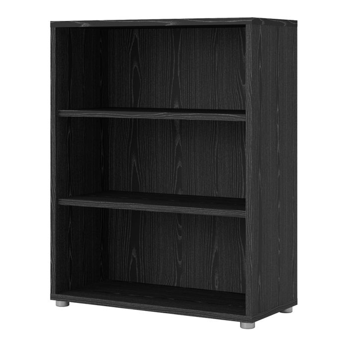 Prima Bookcase 2 Shelves in Black woodgrain - UK