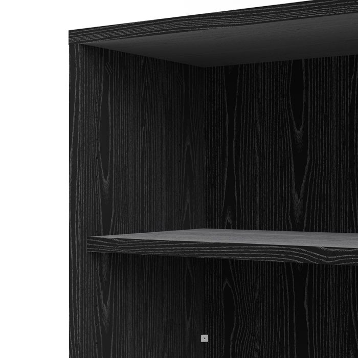 Prima Bookcase 2 Shelves in Black woodgrain - UK