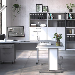 Prima Bookcase 3 Shelves with 2 Doors in White - UK