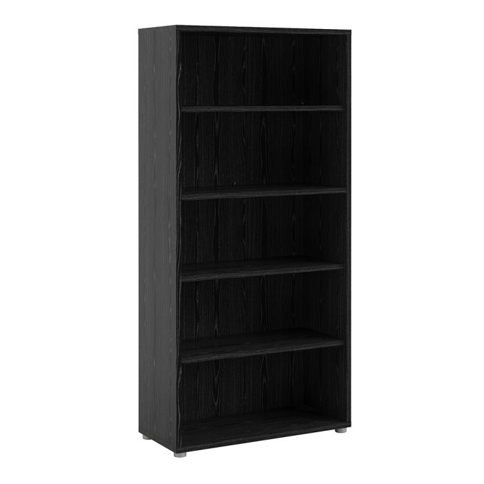 Prima Bookcase 4 Shelves in Black woodgrain - UK