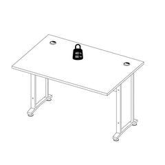 Prima Desk 120 cm in Black woodgrain with White legs - UK