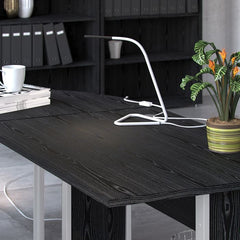 Prima Desk 120 cm in Black woodgrain with White legs - UK