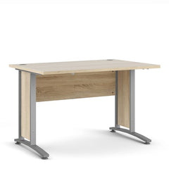 Prima Desk 120 cm in Oak with Silver grey steel legs - UK