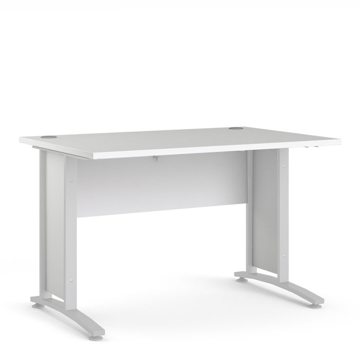 Prima Desk 120 cm in White with White legs - UK
