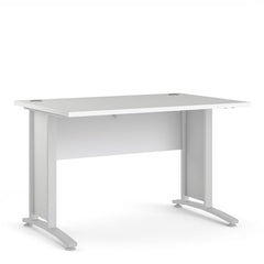 Prima Desk 120 cm in White with White legs - UK - Furniture One Shop