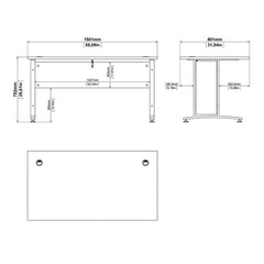 Prima Desk 150 cm in Oak with Silver grey steel legs - UK - Furniture One Shop