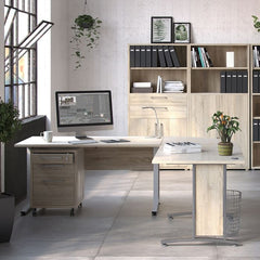 Prima Desk 150 cm in Oak with White legs - UK - Furniture One Shop