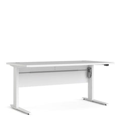 Prima Desk 150 cm in White with Height adjustable legs with electric control in White - UK
