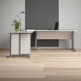 Prima Desk 150 cm in White with Silver grey steel legs - UK