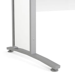 Prima Desk 150 cm in White with Silver grey steel legs - UK - Furniture One Shop