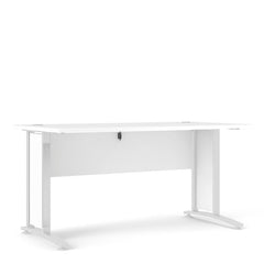 Prima Desk 150 cm in White with White legs - UK