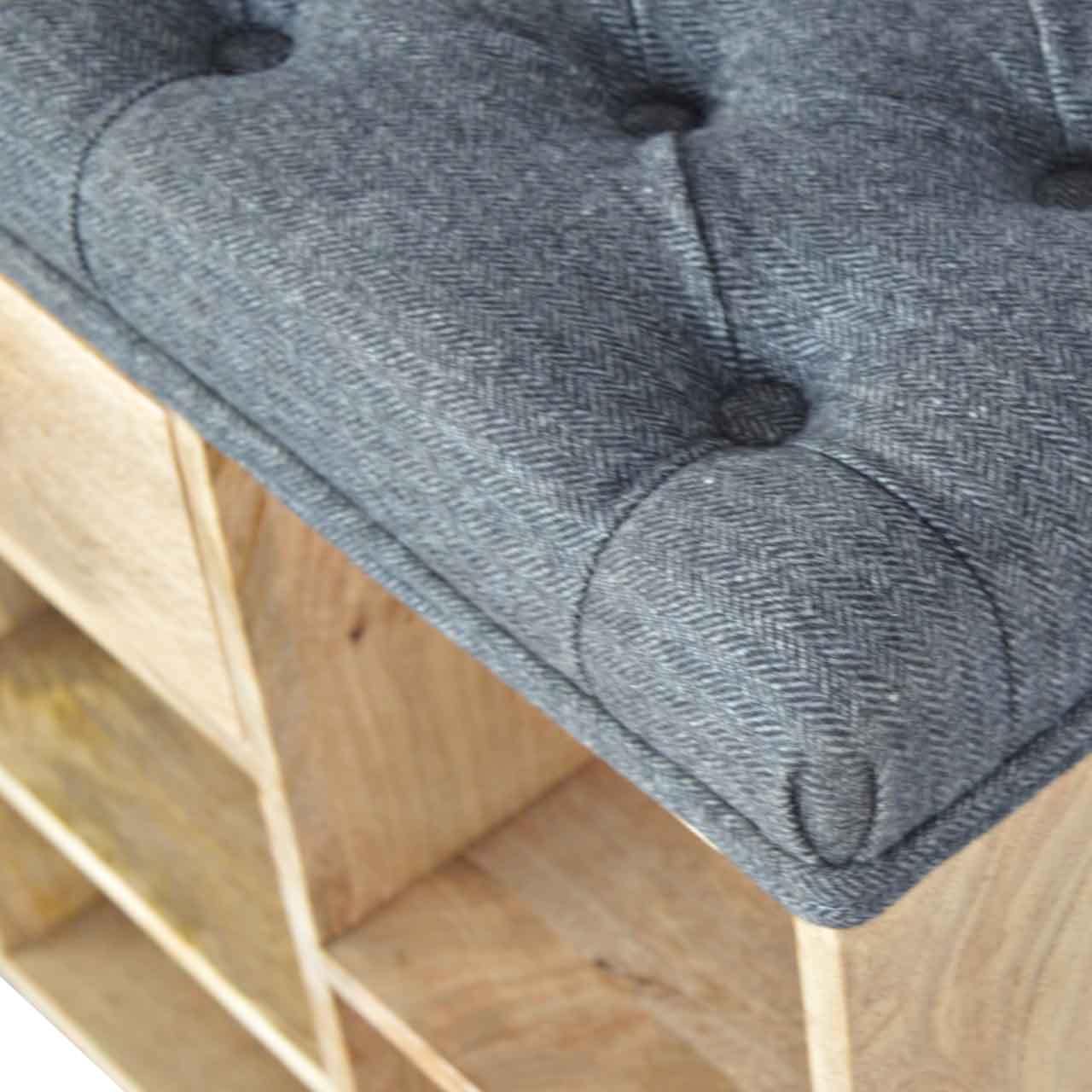 Nosh Nook Black Tweed 1 Drawer Bench
