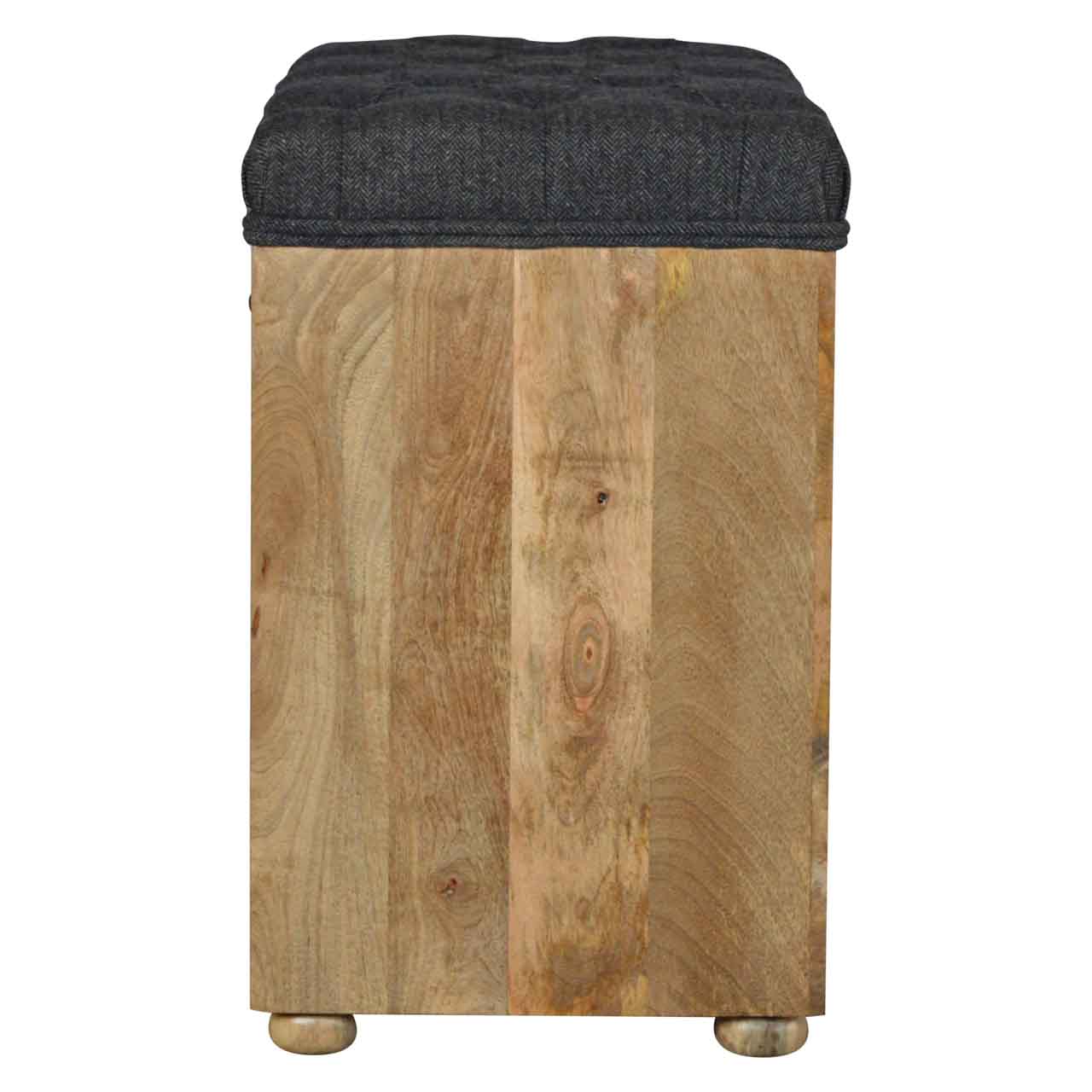 Nosh Nook Black Tweed 1 Drawer Bench
