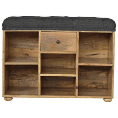 Nosh Nook Black Tweed 1 Drawer Bench