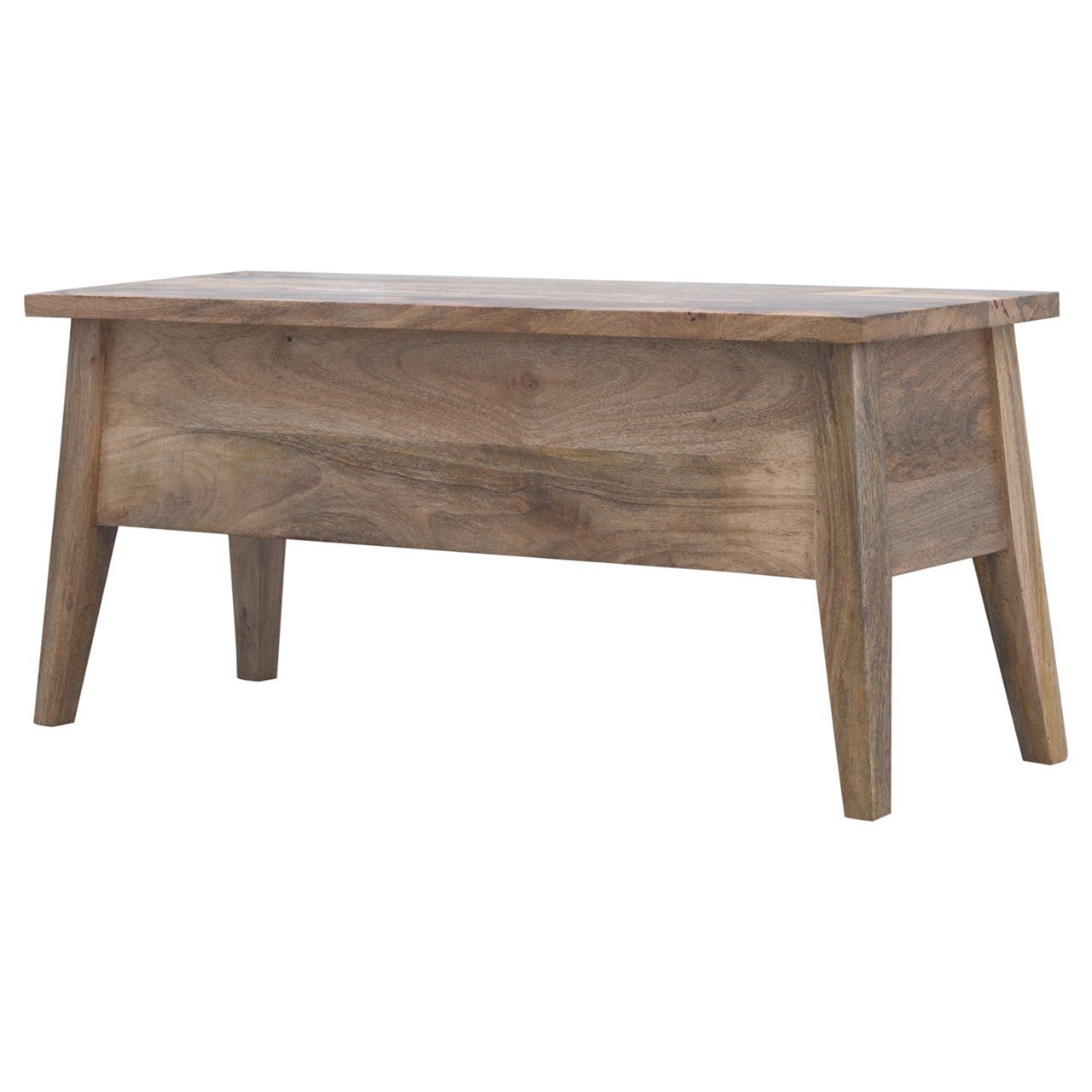 DineSeat Solid Wood Lid Up Storage Bench