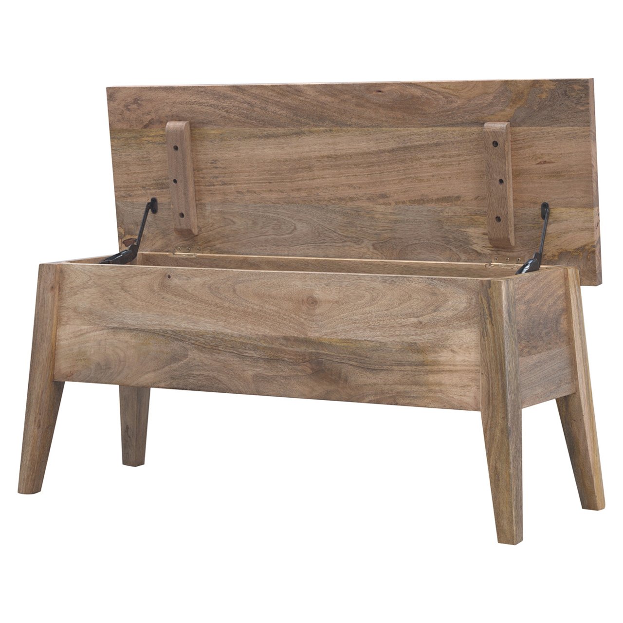 DineSeat Solid Wood Lid Up Storage Bench
