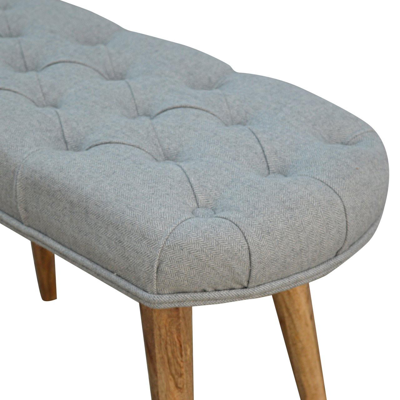 Meal Bench Deep Button Grey Tweed Bench
