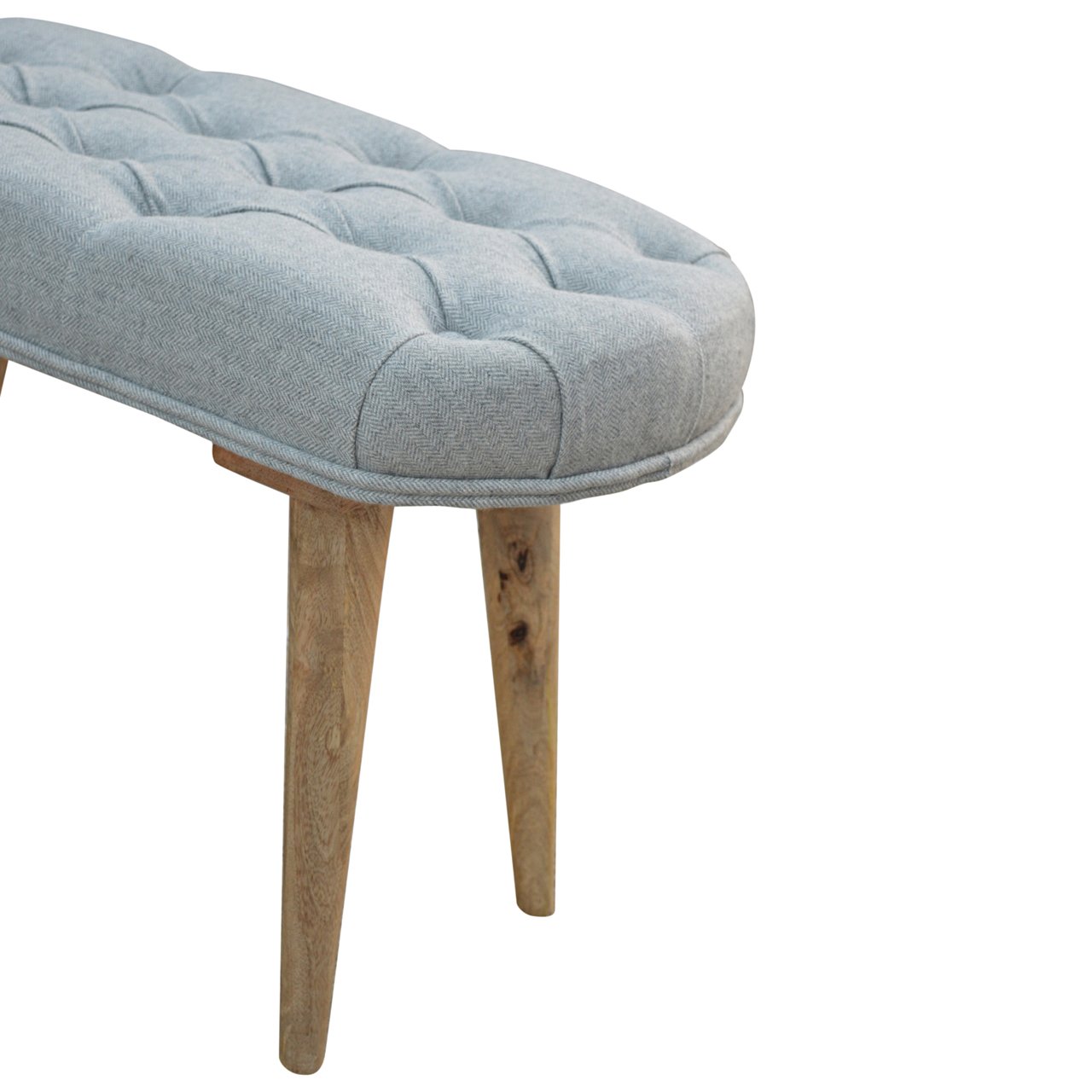 Meal Bench Deep Button Grey Tweed Bench