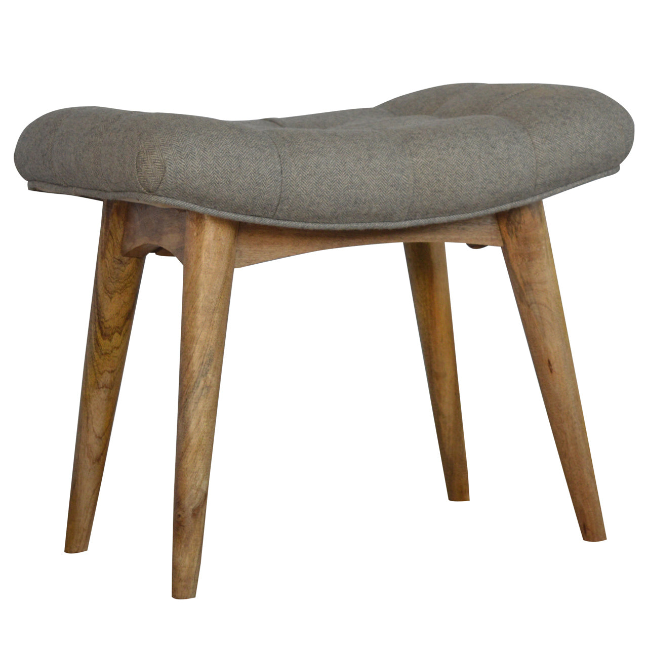 Feast Perch Curved Grey Tweed Bench