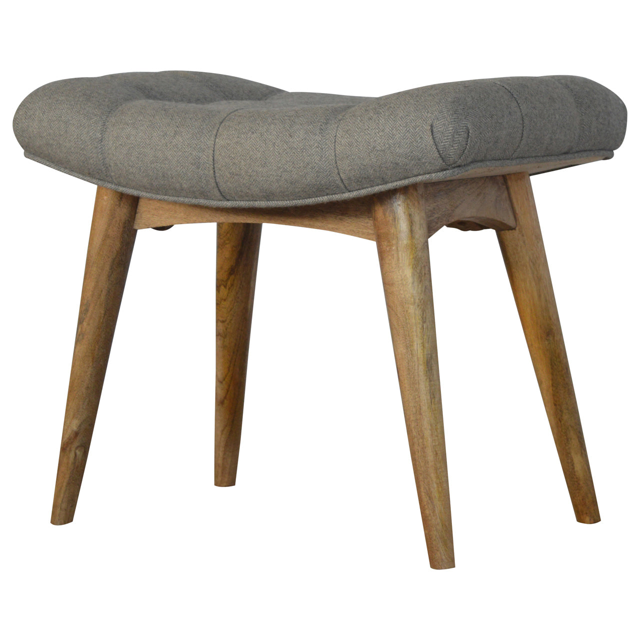 Feast Perch Curved Grey Tweed Bench