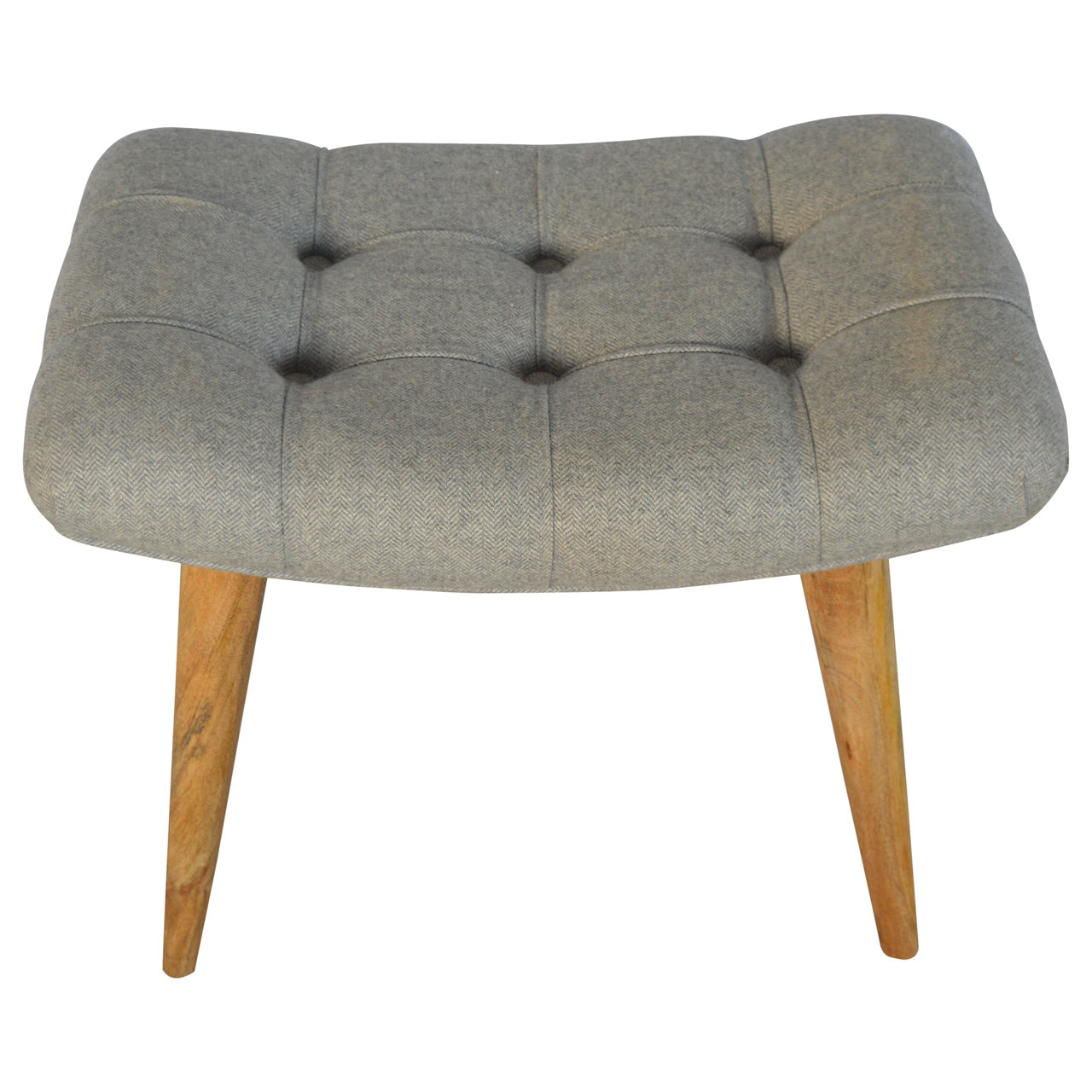 Feast Perch Curved Grey Tweed Bench