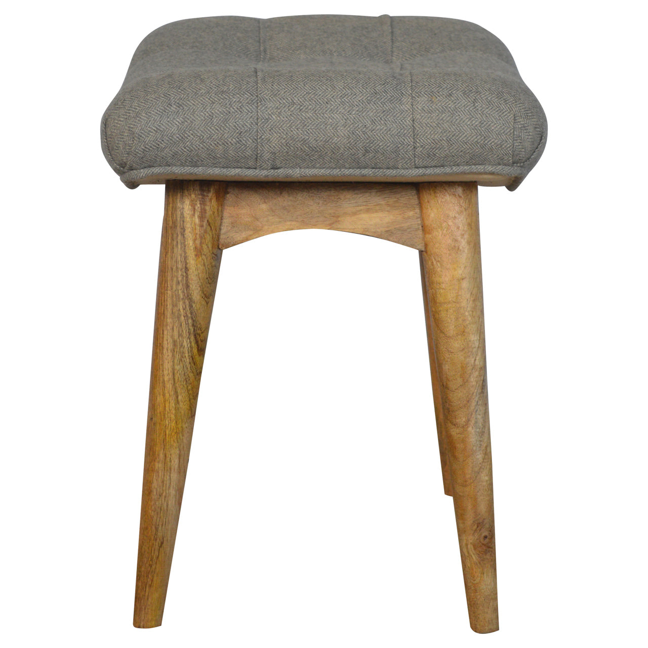 Feast Perch Curved Grey Tweed Bench