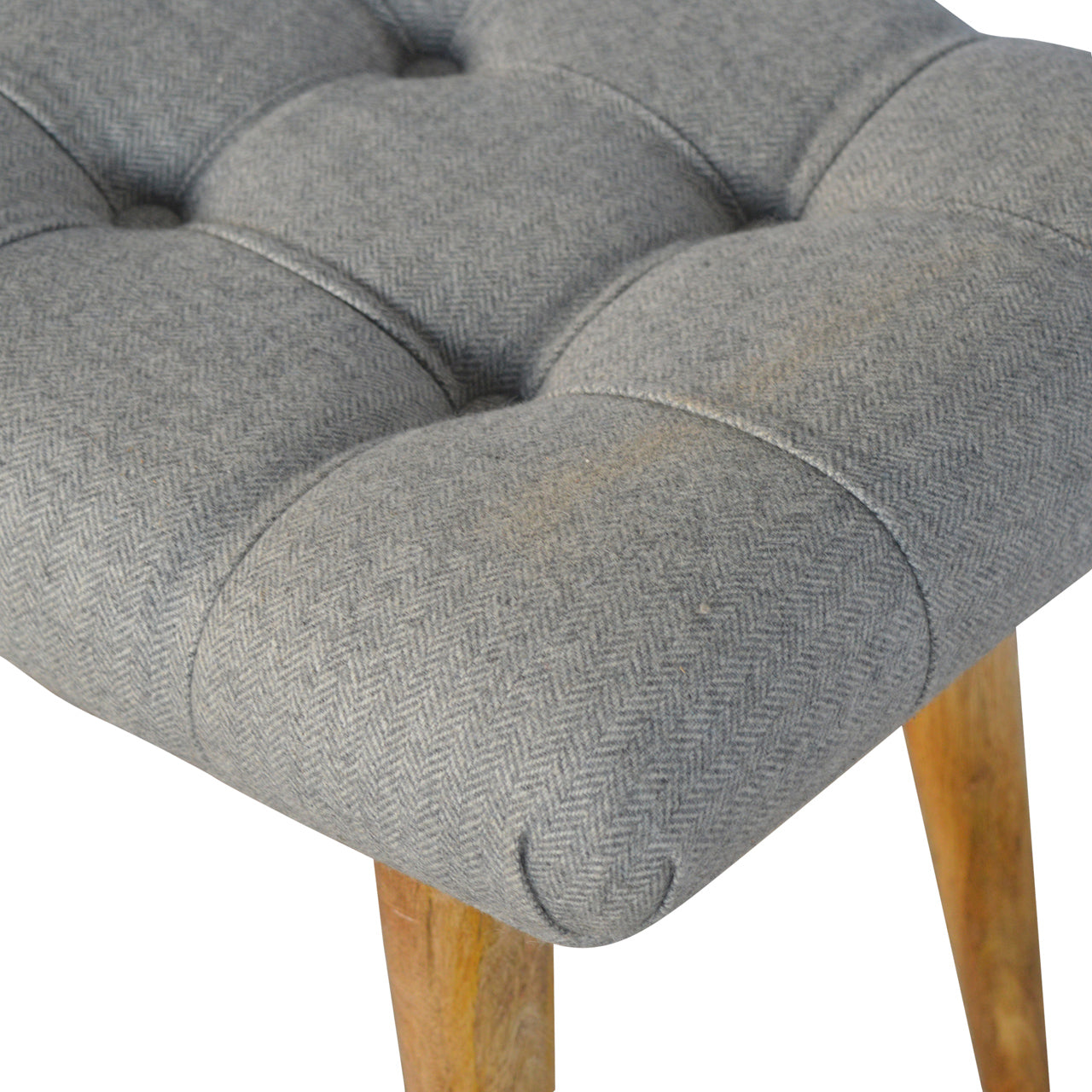 Feast Perch Curved Grey Tweed Bench