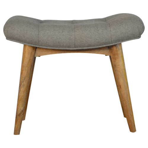 Feast Perch Curved Grey Tweed Bench
