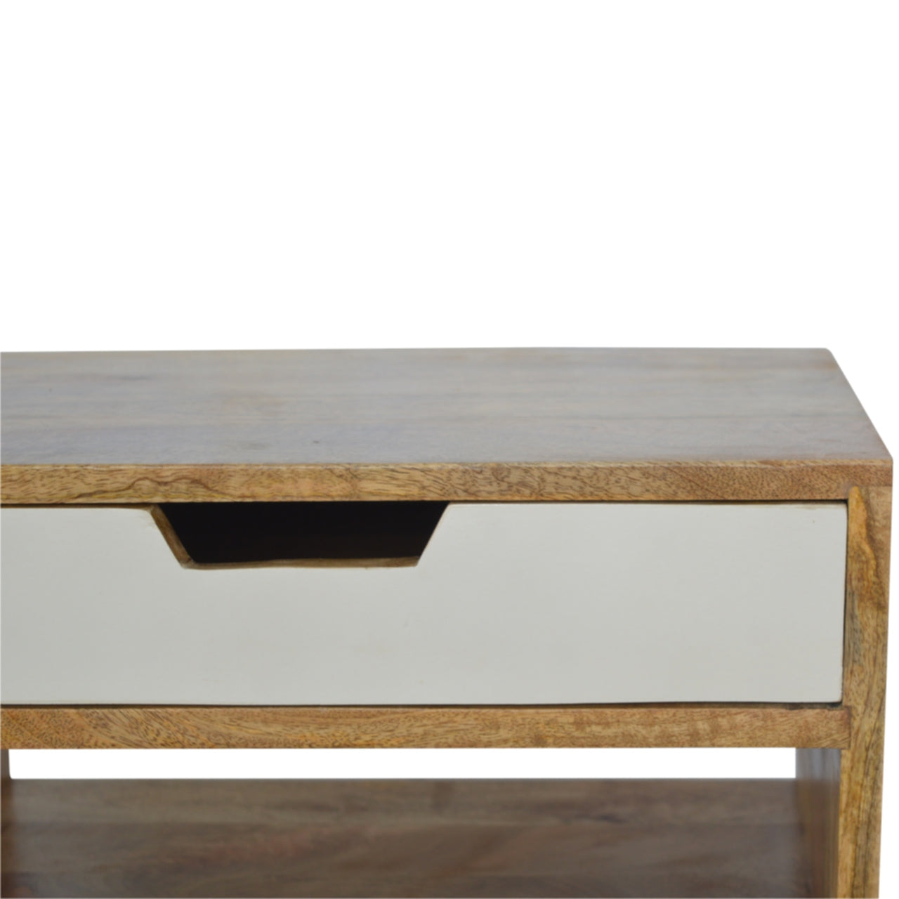 James Grey and White Cut-out Bedside