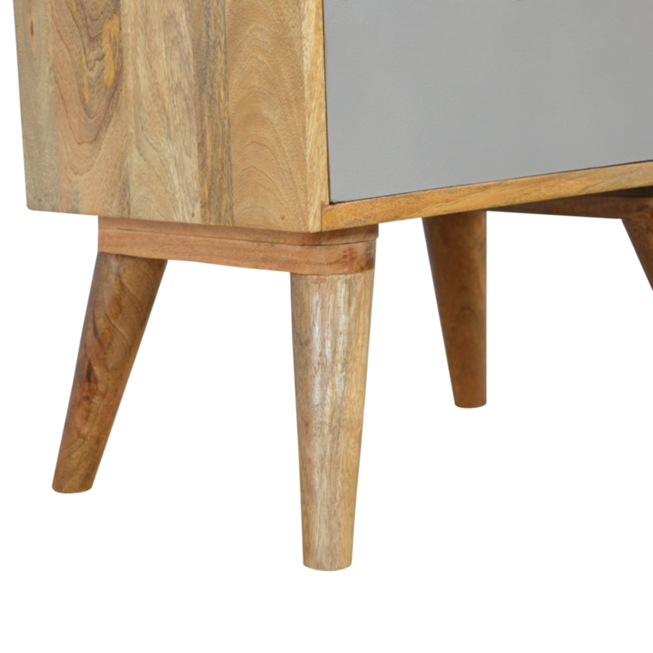 James Grey and White Cut-out Bedside