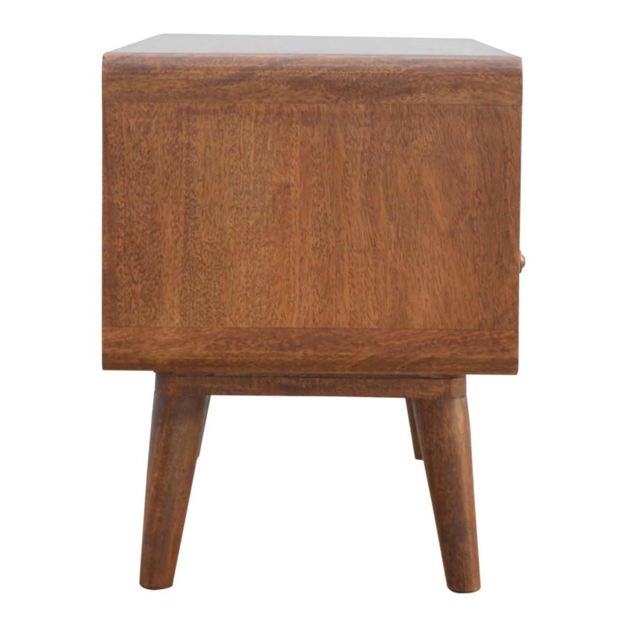 GlamVista Curved Chestnut TV Stand - Furniture One Shop