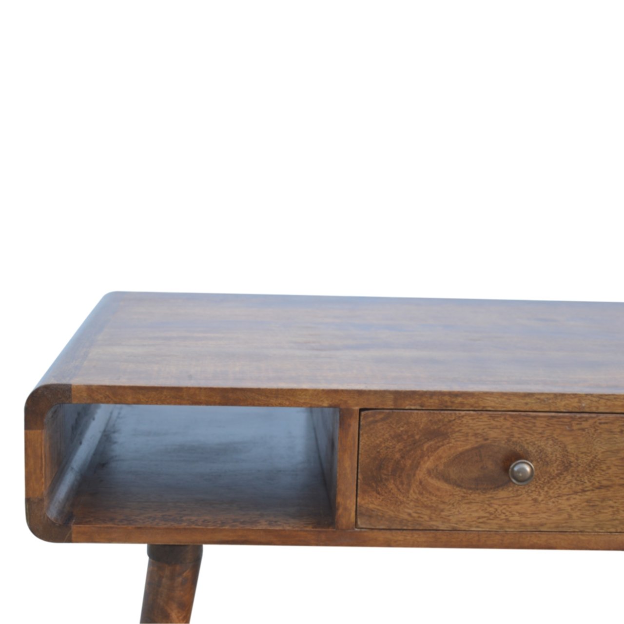 Luxe Curved Chestnut Coffee Table - Furniture One Shop