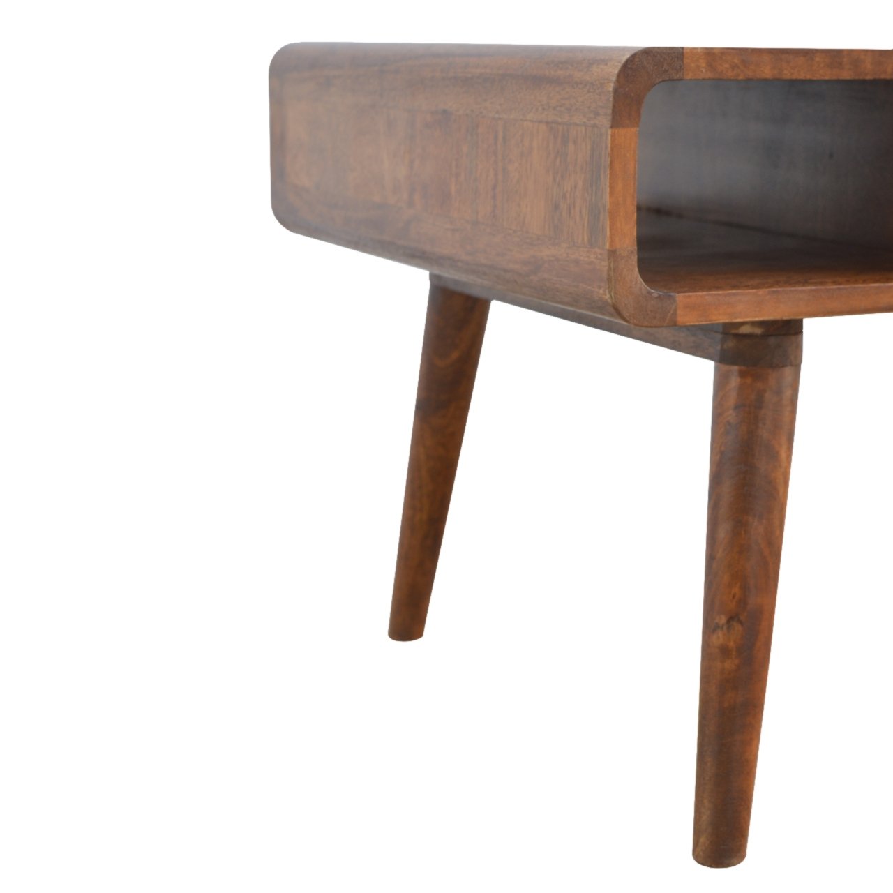 Luxe Curved Chestnut Coffee Table - Furniture One Shop