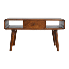 Luxe Curved Chestnut Coffee Table - Furniture One Shop