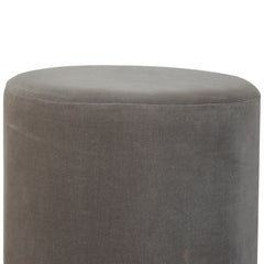 FootNest Gold Base Grey Velvet Footstool