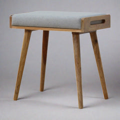 StepSoft Grey Tweed Tray Style Footstool - Furniture One Shop