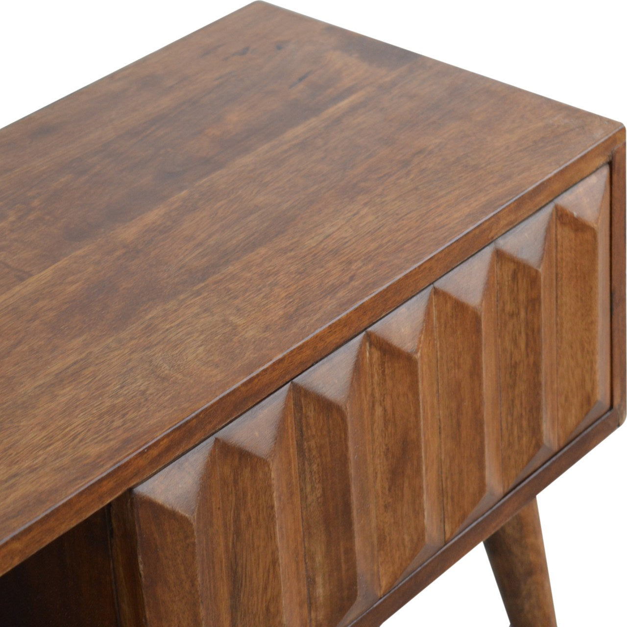 OpulentEdge Chestnut Prism Sliding TV Stand - Furniture One Shop