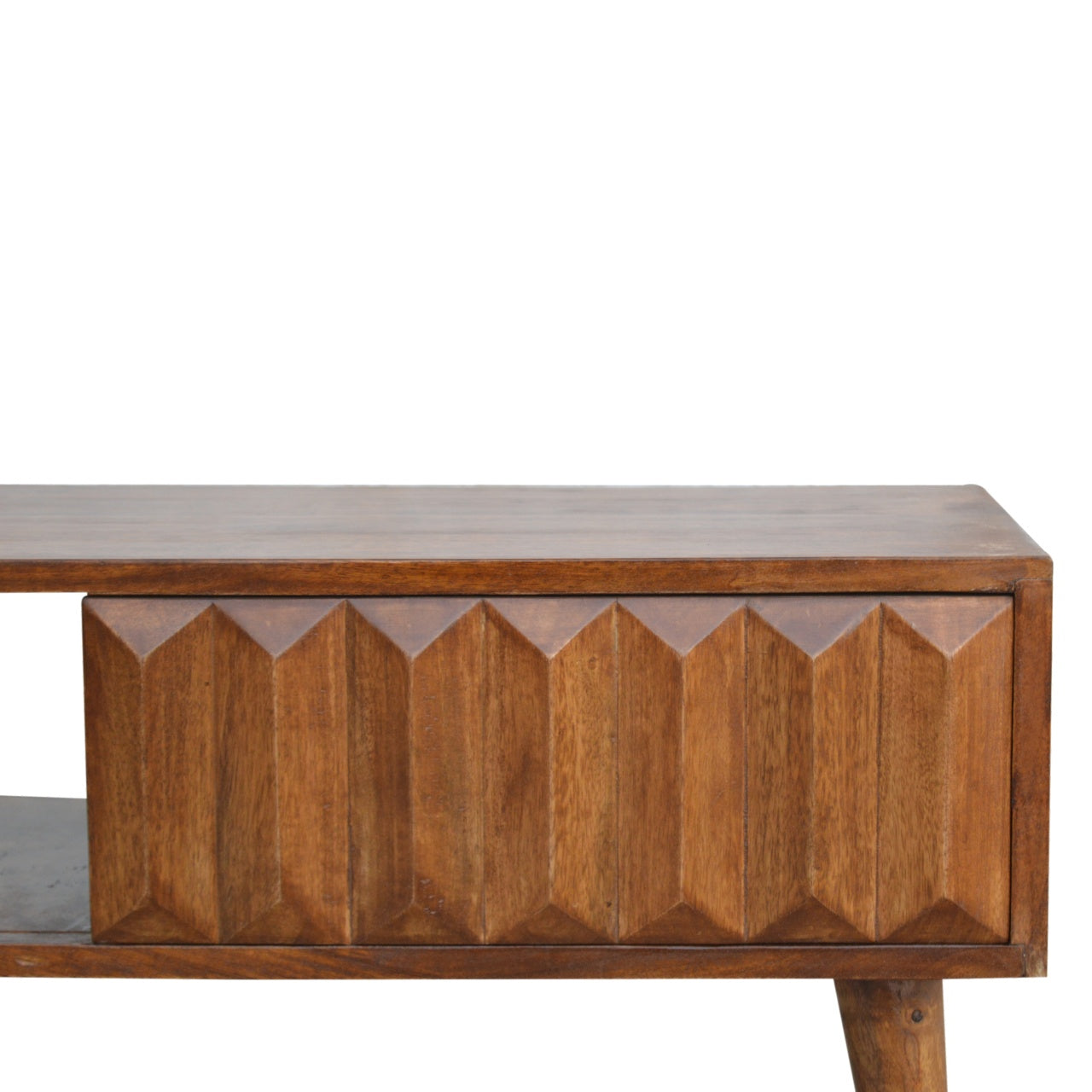 OpulentEdge Chestnut Prism Sliding TV Stand - Furniture One Shop