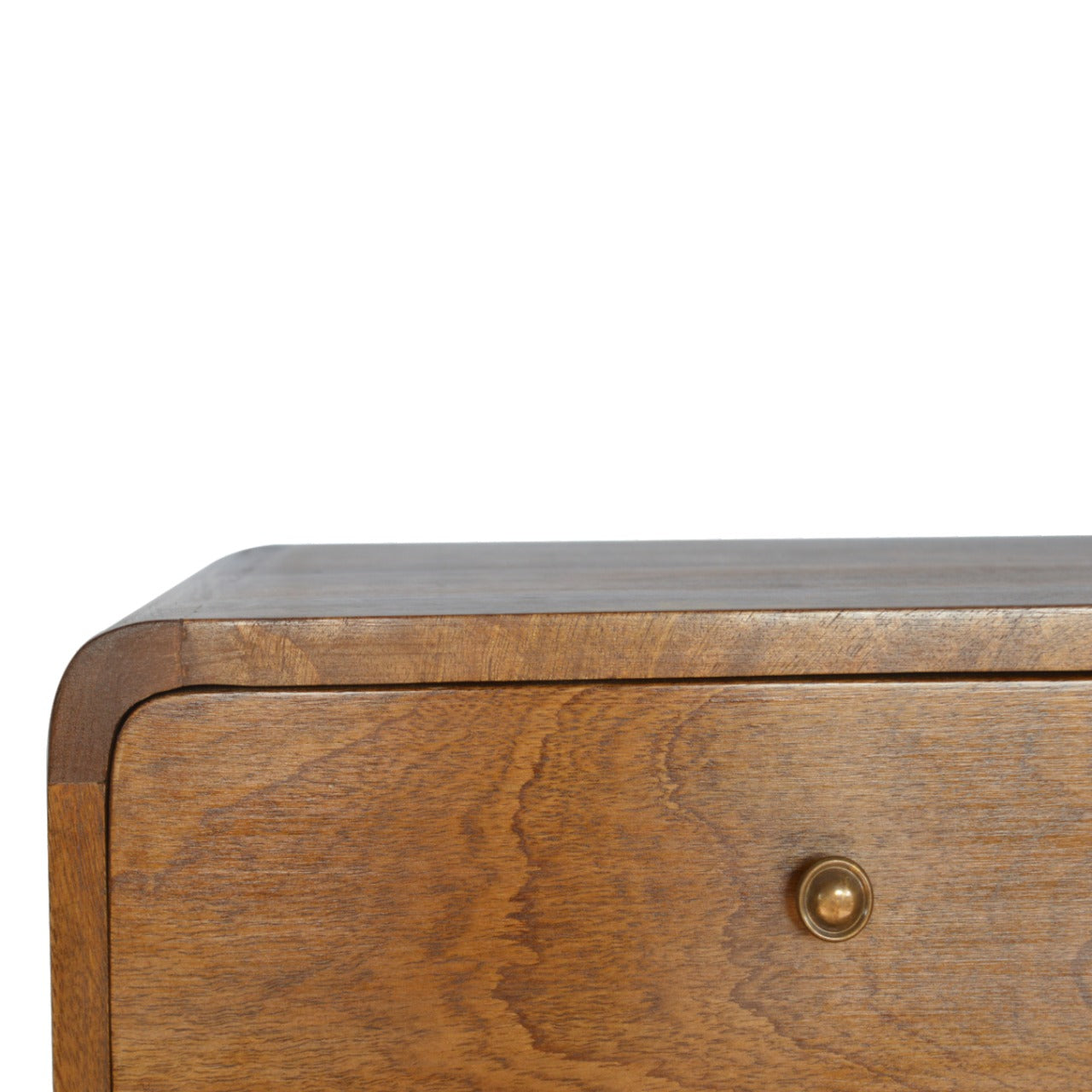 White hall Floating Curved Chestnut Bedside