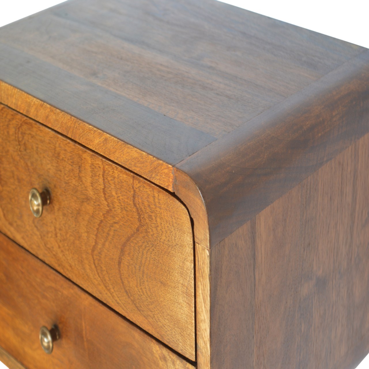 White hall Floating Curved Chestnut Bedside