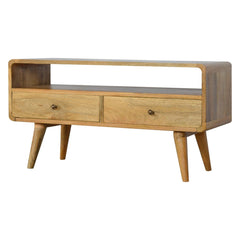 TrendTrove Curved Oak-ish TV Stand - Furniture One Shop