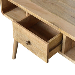 Trendy Curved Oak-ish Coffee Table - Furniture One Shop