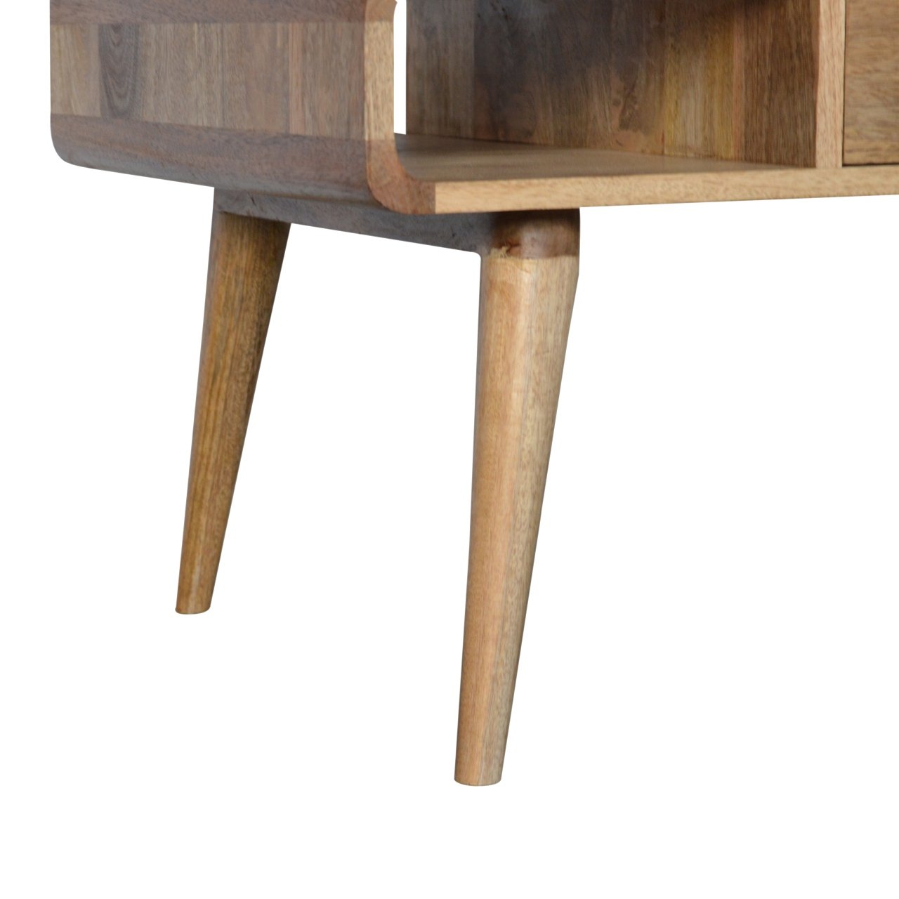 Trendy Curved Oak-ish Coffee Table - Furniture One Shop