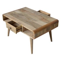 Trendy Curved Oak-ish Coffee Table - Furniture One Shop