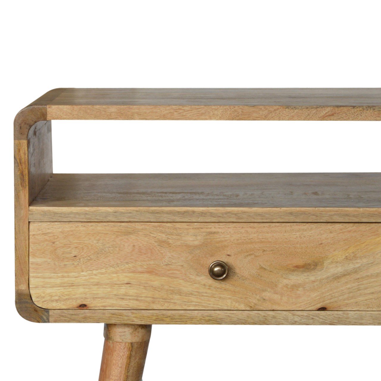 Stylish Surface Curved Oak-ish Console Table - Furniture One Shop