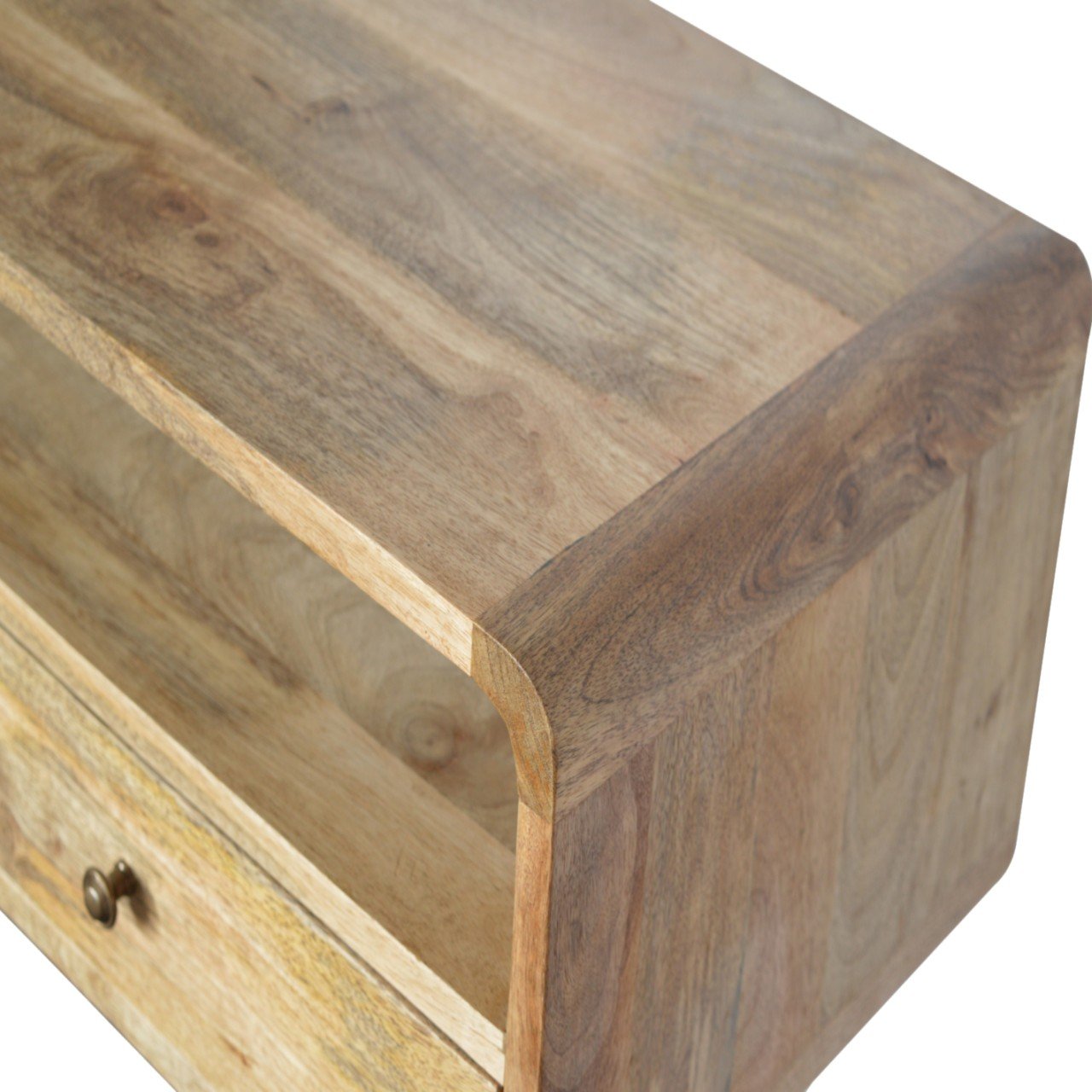 Stylish Surface Curved Oak-ish Console Table - Furniture One Shop